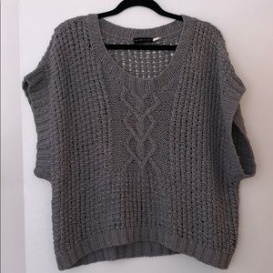 The Addison Story short sleeve grey knit sweater